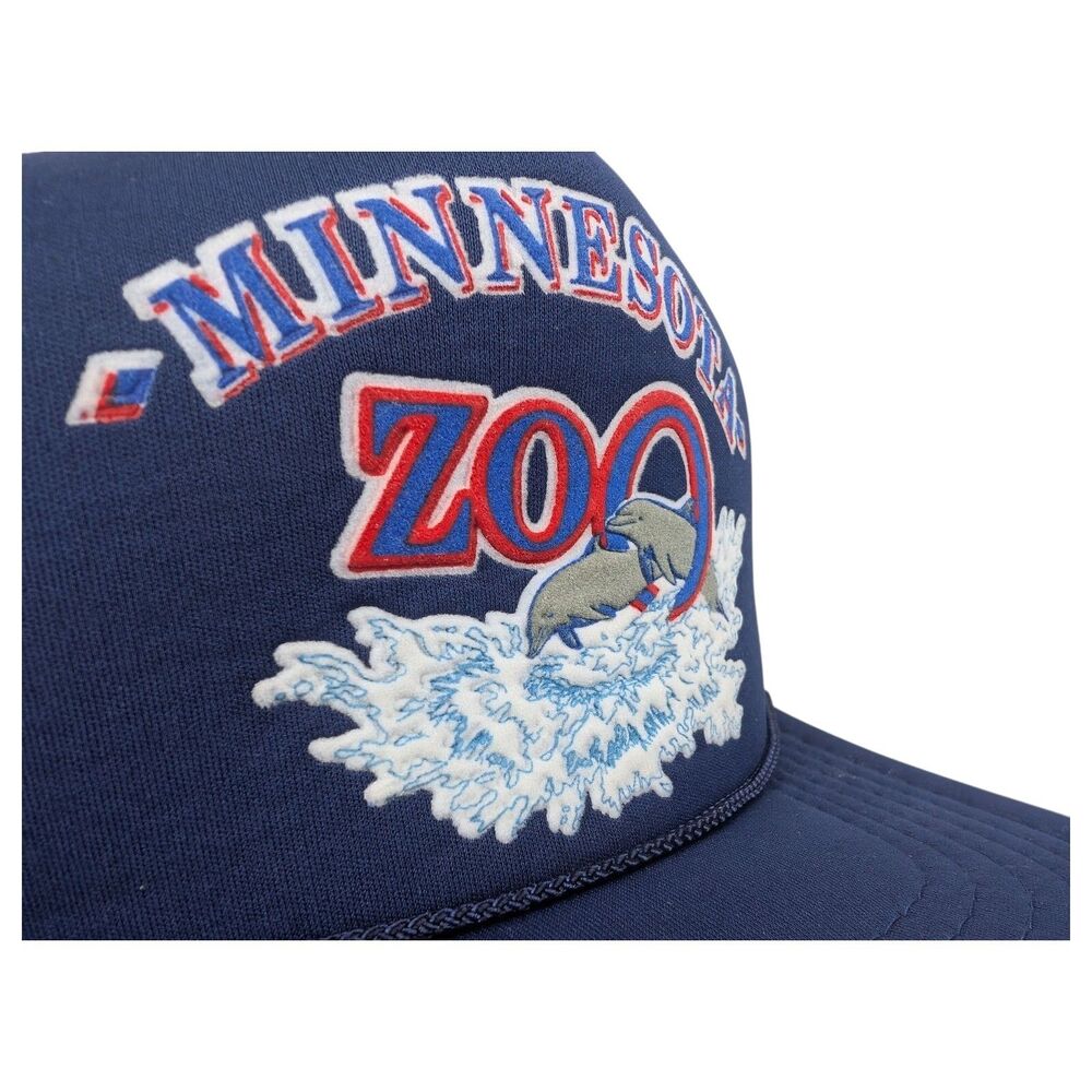 Vintage Minnesota MN Zoo Dolphin Hat Mesh Rope Snapback Blue OSFM - Picture 5 of 11